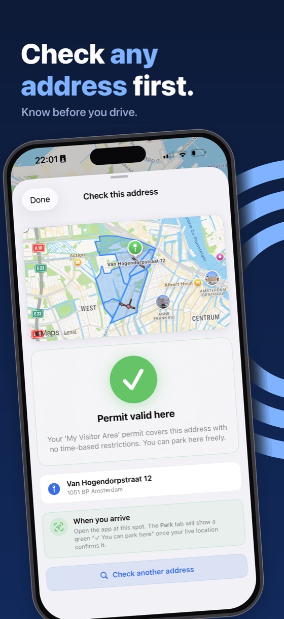 Checking parking rules for an address